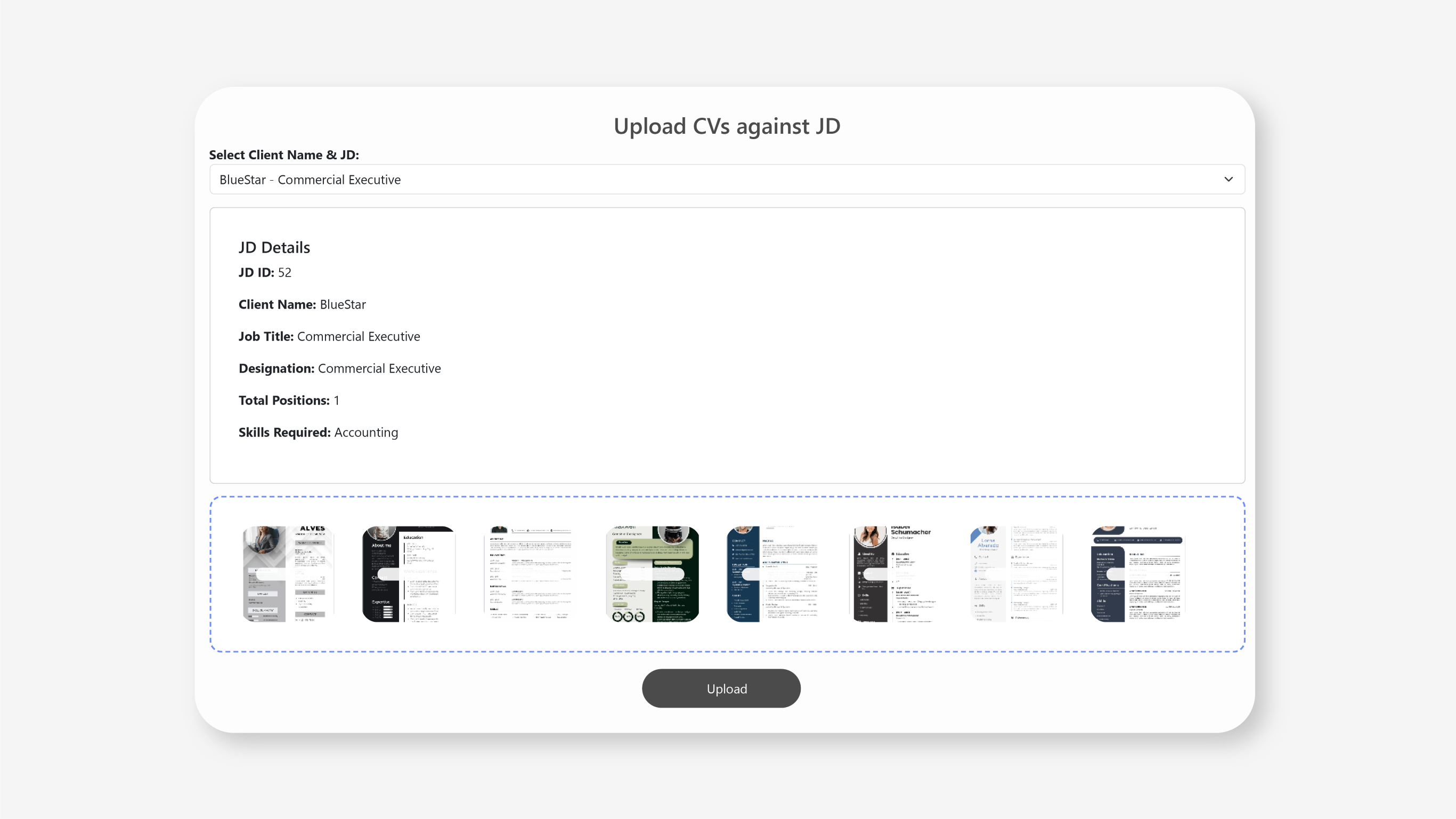 Upload CVs